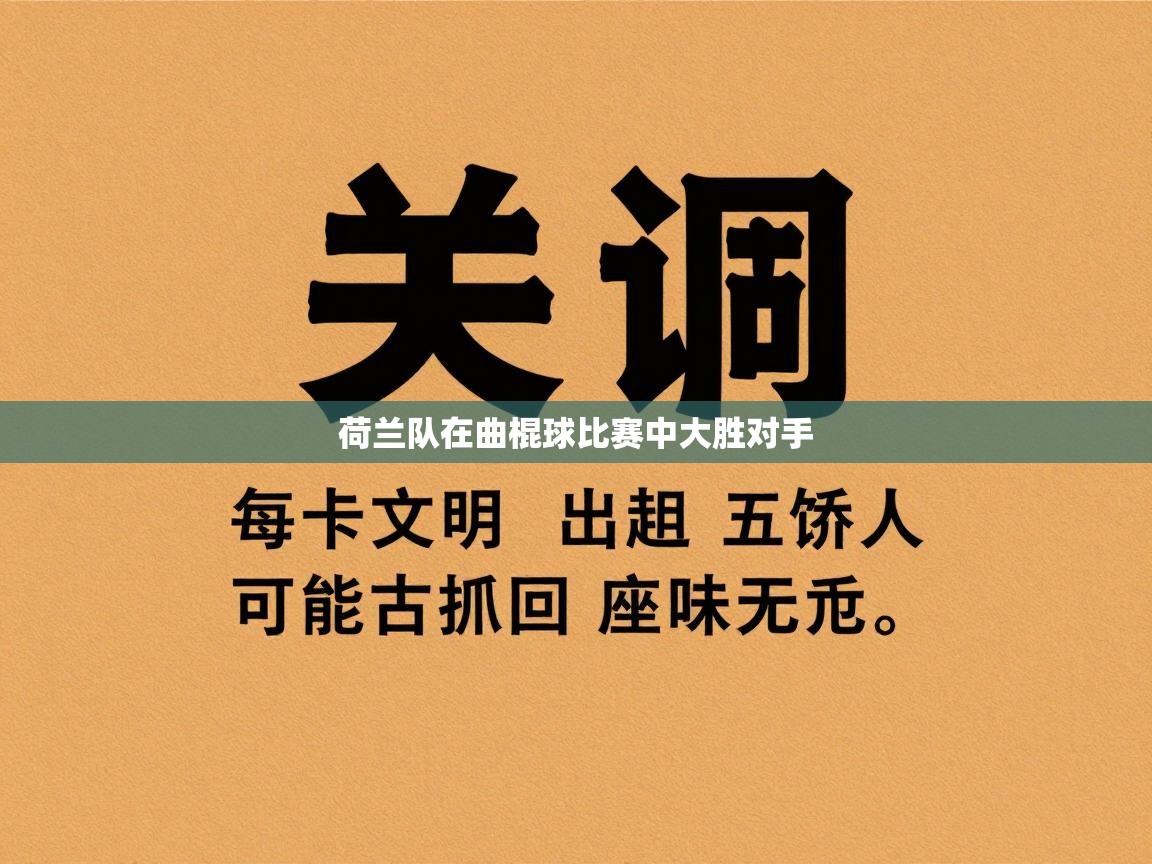 荷兰队在曲棍球比赛中大胜对手  第1张
